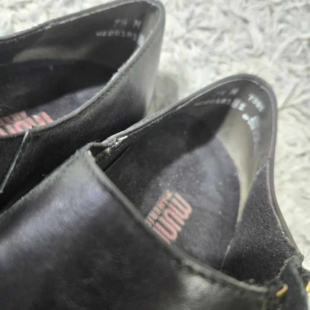 Munro American Proper Leather Heels Womens Size 7.5M Side Zip Black Shoes #6384
